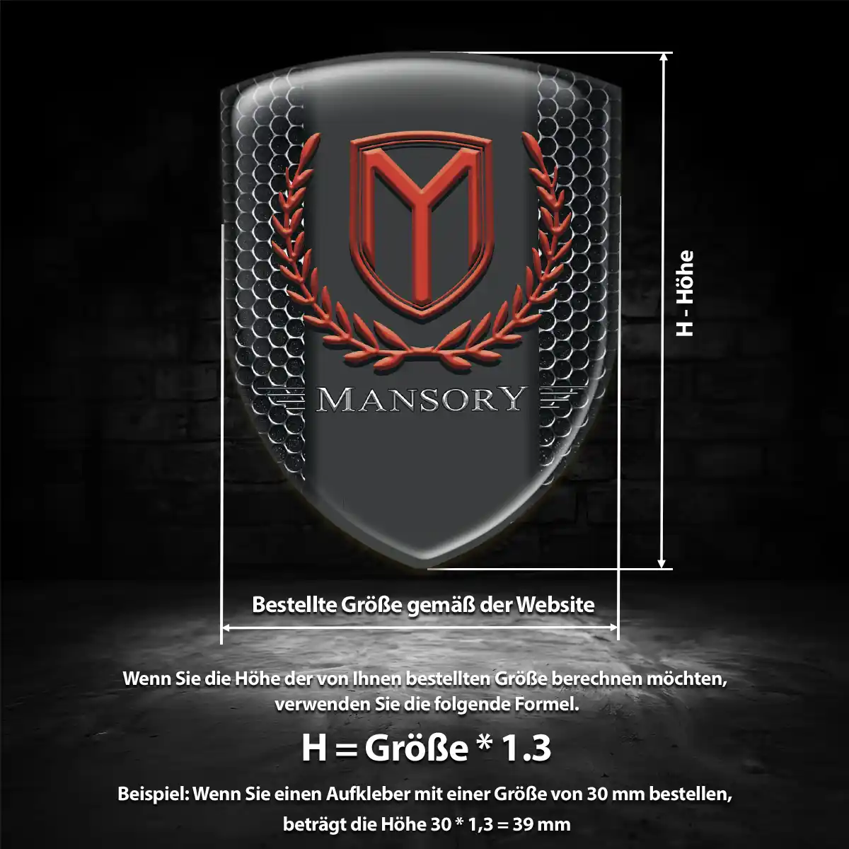 Mansory Aufkleber Wappen Emblem Premiumqualität