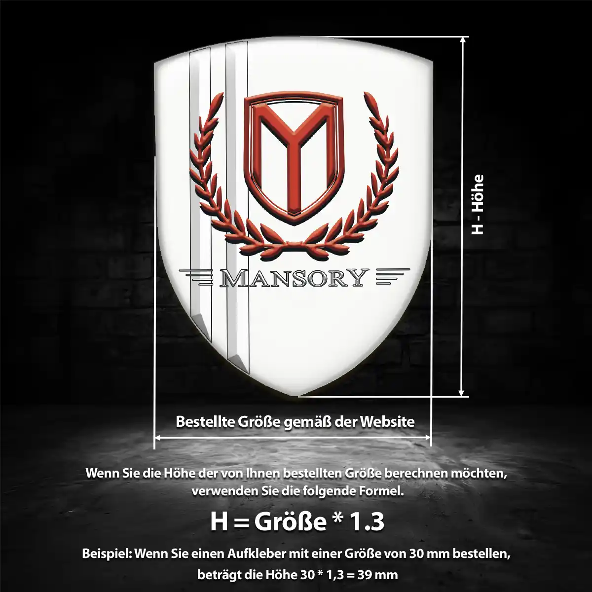 Mansory Aufkleber Wappen Emblem Stilvolles Design