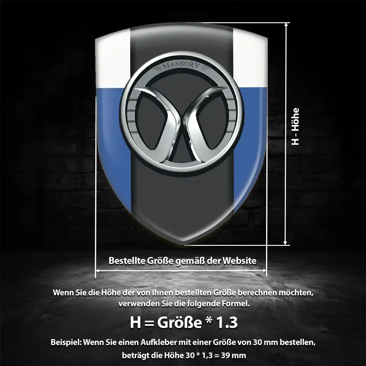 Mansory Aufkleber Wappen Emblem Tuningfahrzeug