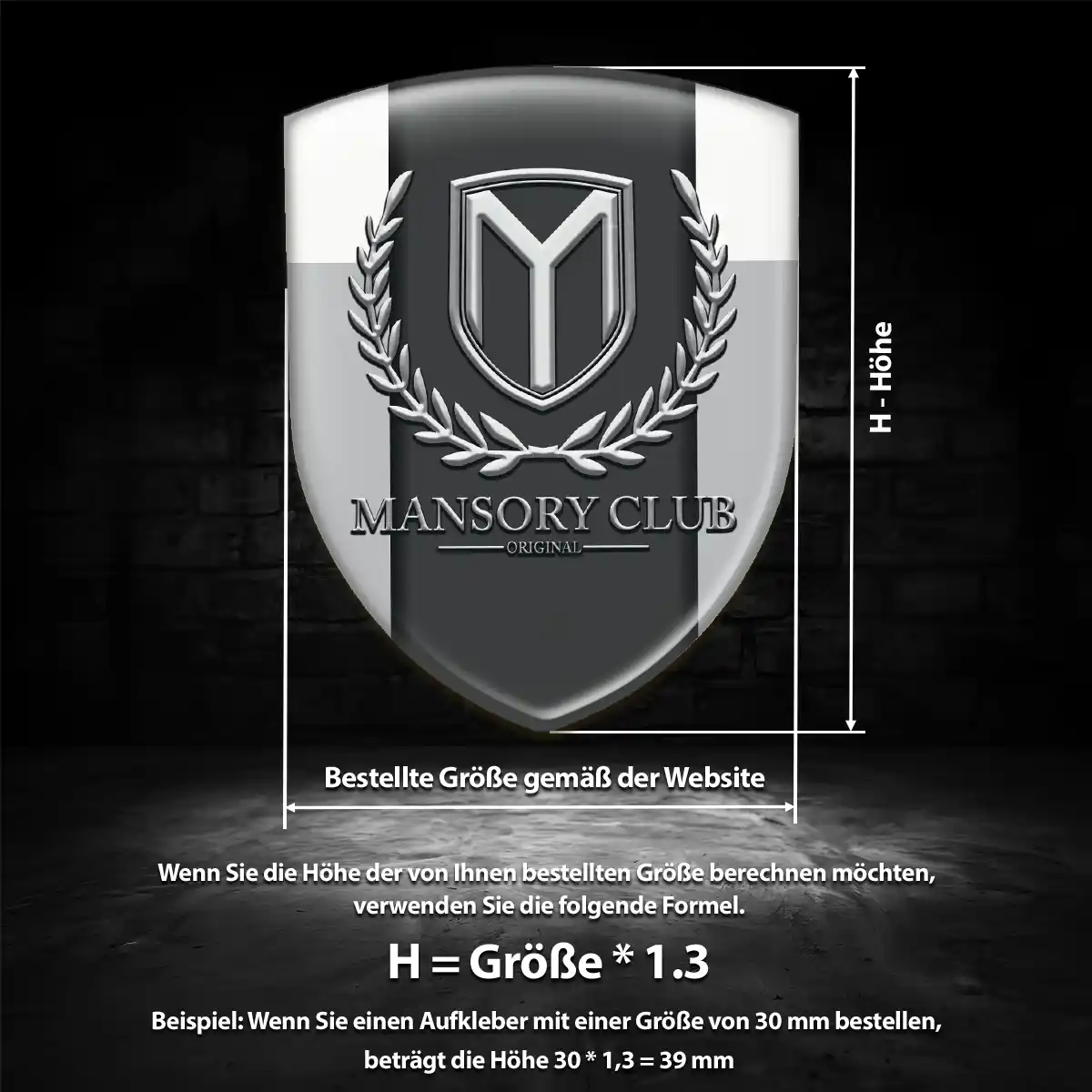 Mansory Aufkleber Wappen Hochwertiges Harz