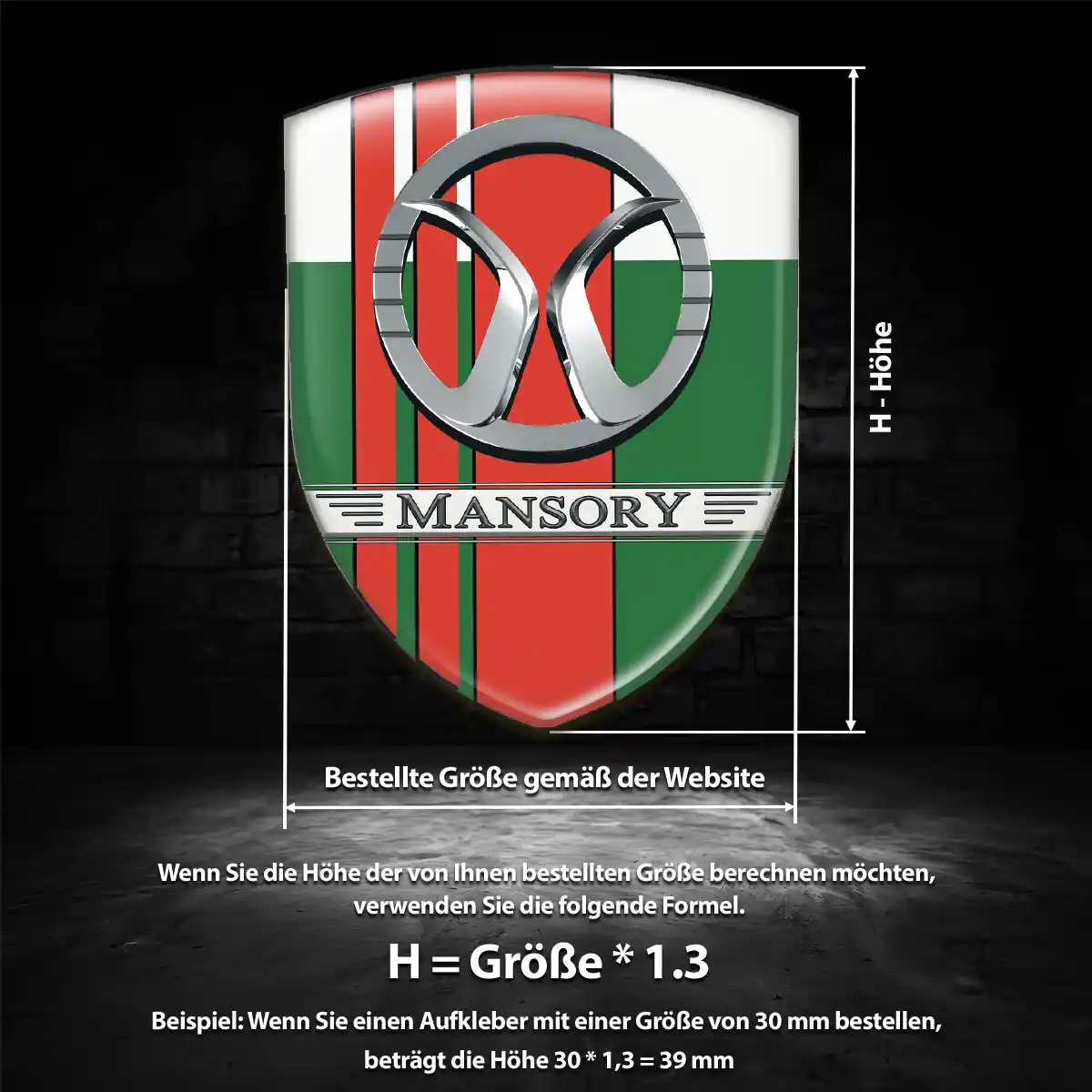 Mansory Aufkleber Wappen Hohe Qualität