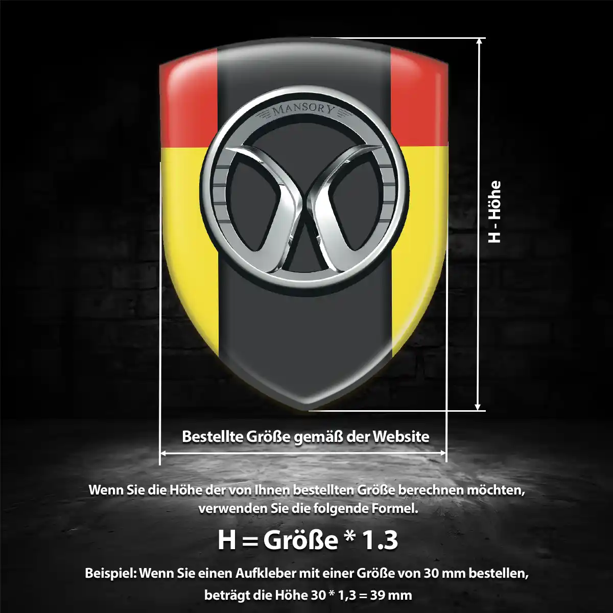 Mansory Aufkleber Wappen Interieurdesign