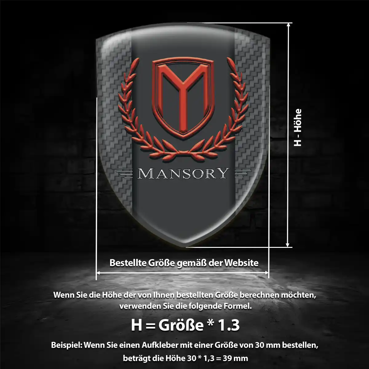 Mansory Aufkleber Wappen Tuningfahrzeug