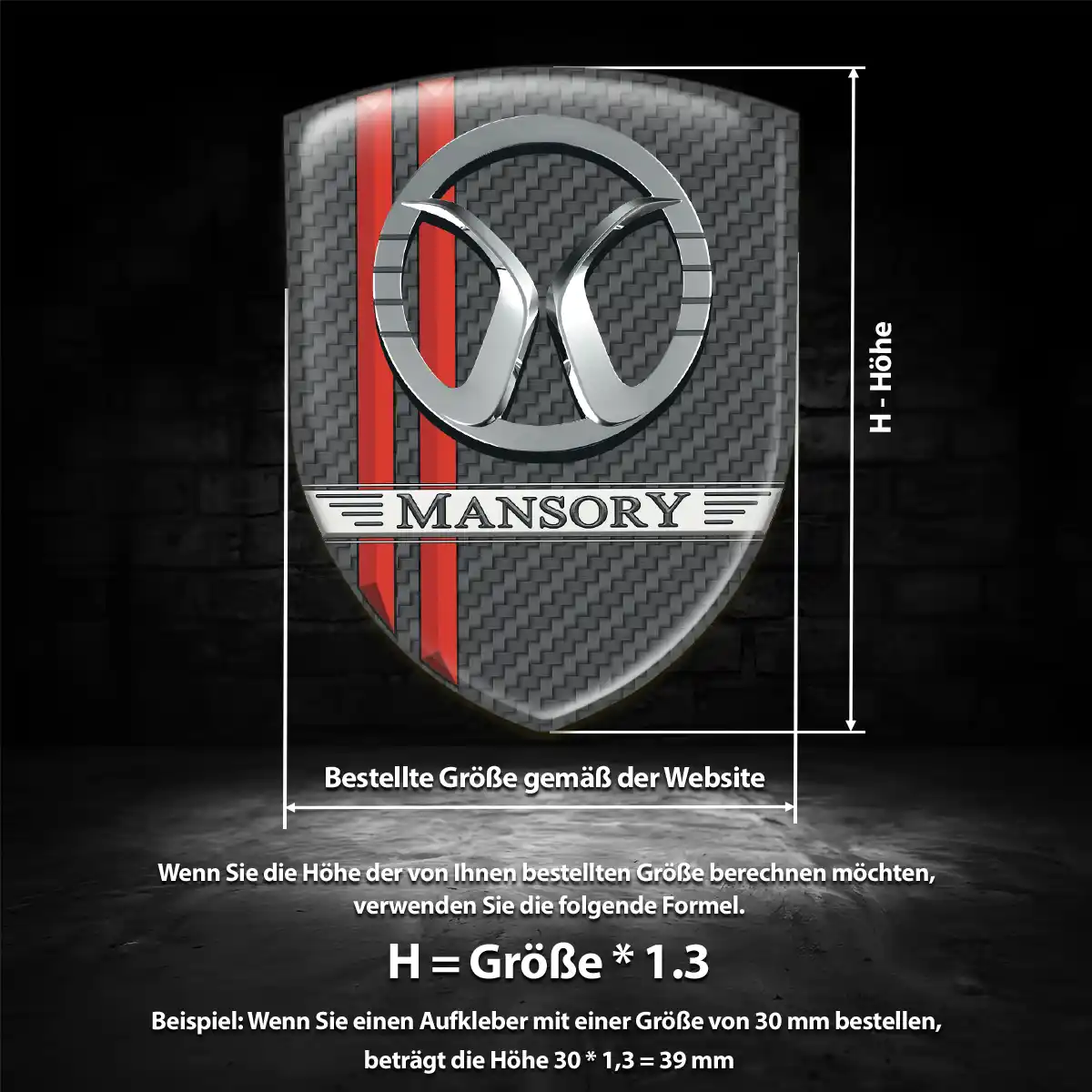 Mansory Emblem Aufkleber Auto Exterieurdesign