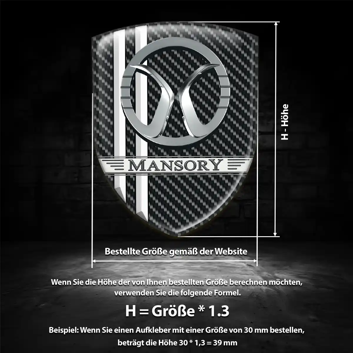 Mansory Emblem Aufkleber Auto Luxus-Edition
