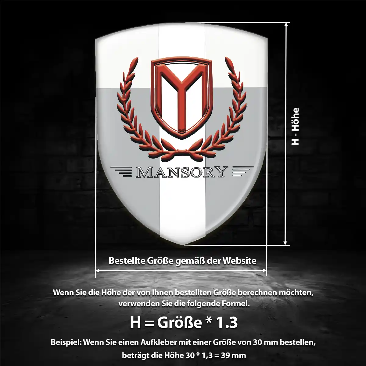 Mansory Emblem Aufkleber Auto Tuningfahrzeug