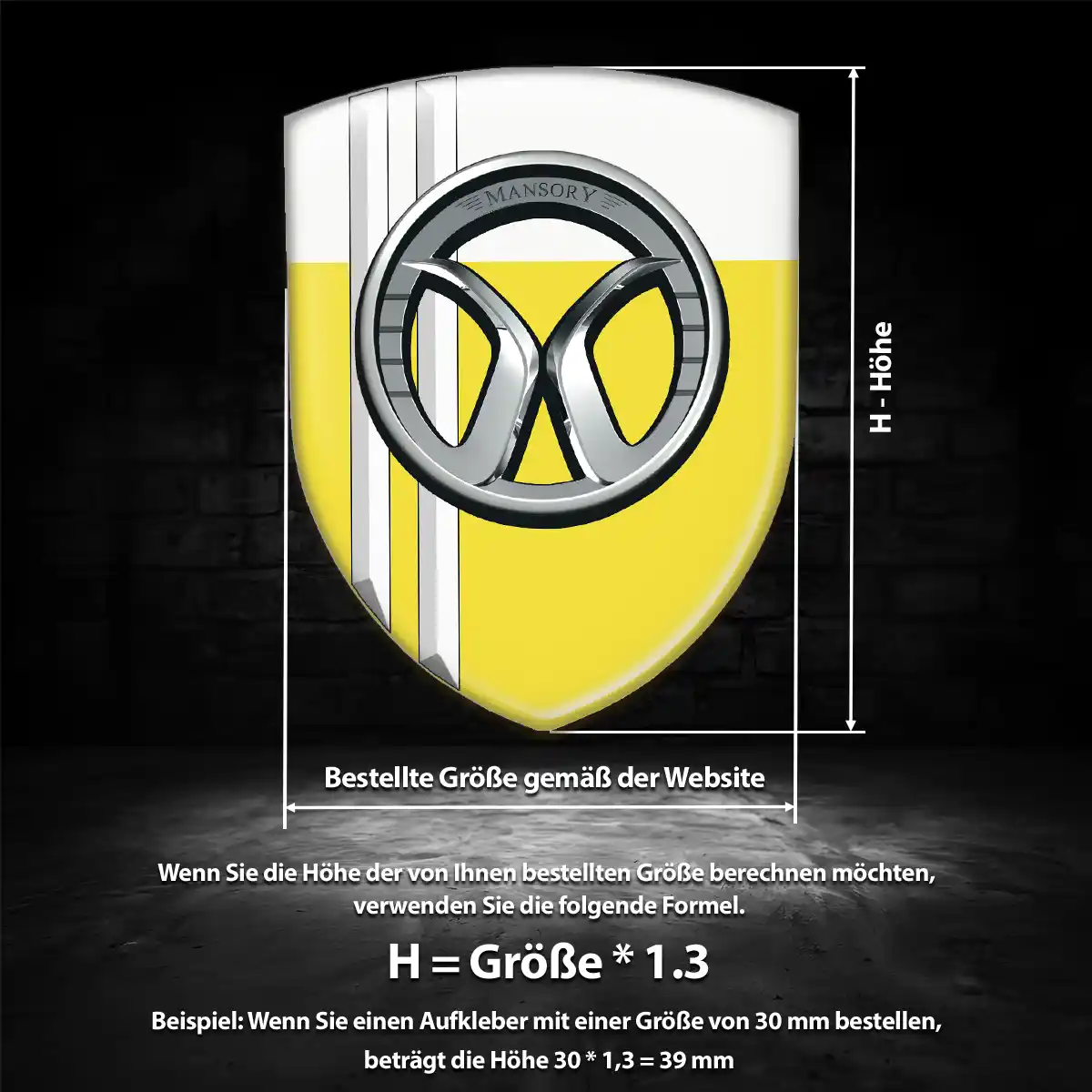 Mansory Emblem Aufkleber Hohe Qualität