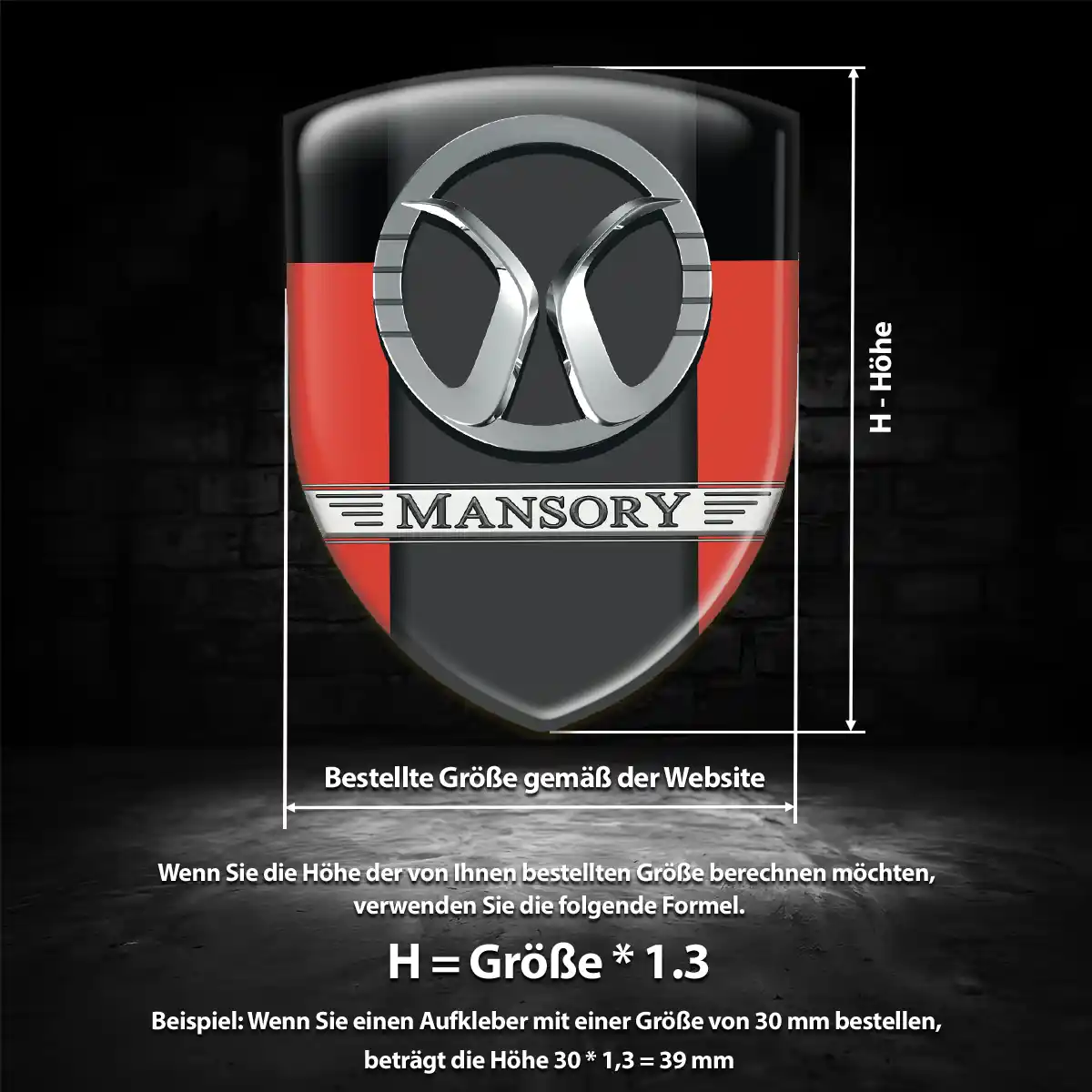 Mansory Emblem Aufkleber Interieurdesign