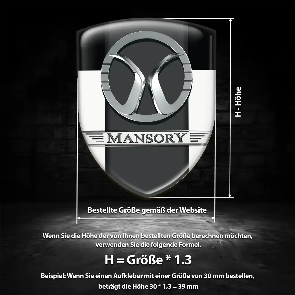 Mansory Emblem Aufkleber Markenedition
