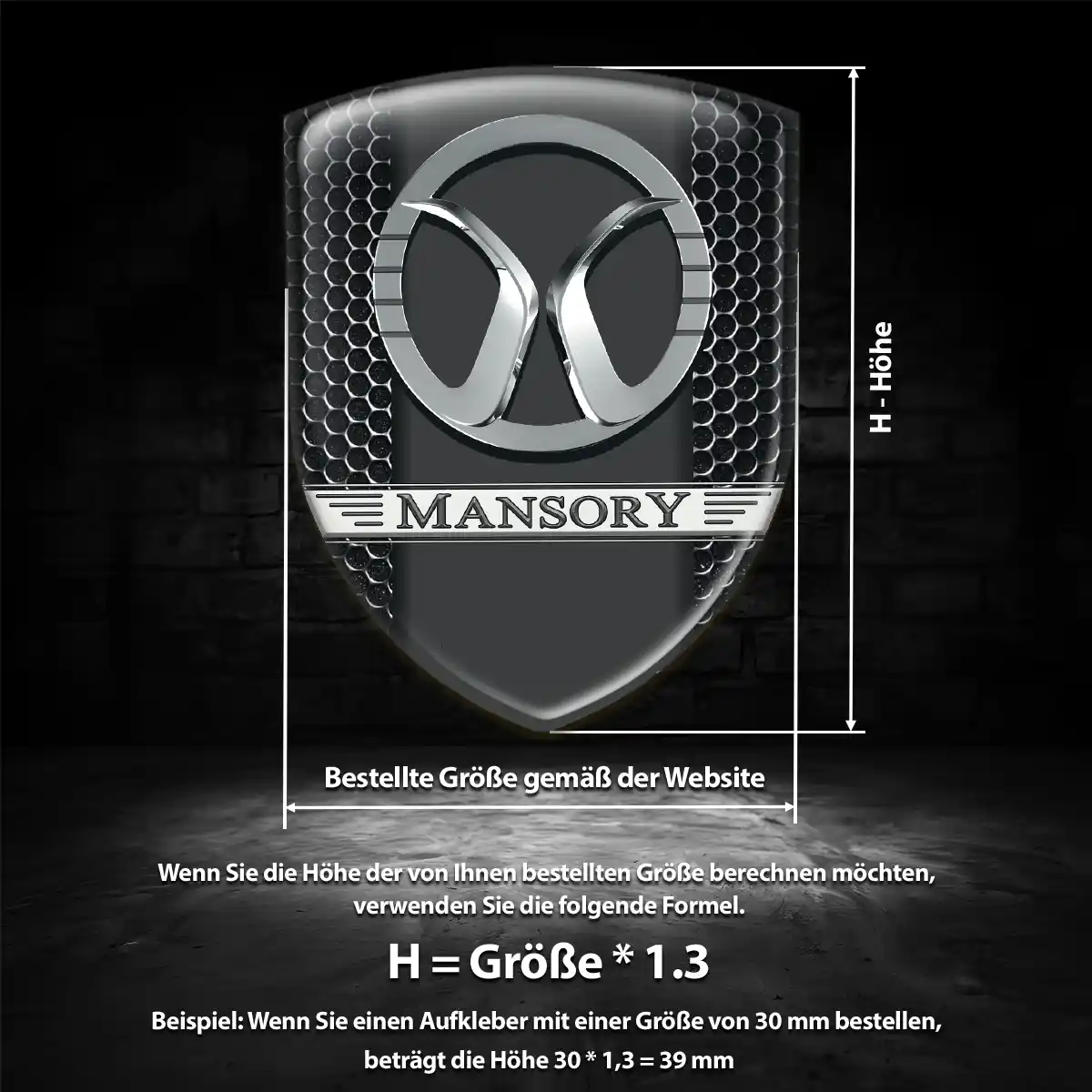 Mansory Emblem Aufkleber Premiumqualität