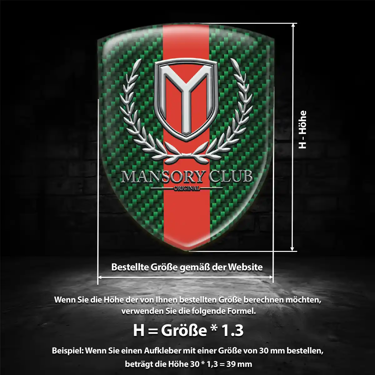 Mansory Emblem Aufkleber Tuningfahrzeug