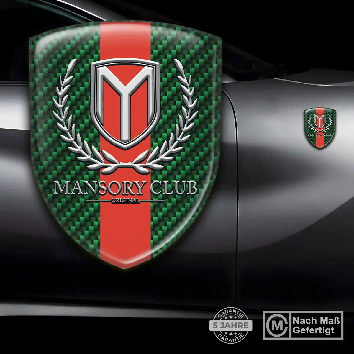 Mansory Emblem Aufkleber Tuningfahrzeug