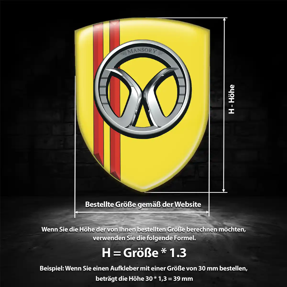 Mansory Emblem Aufkleber Wappen Auto Hochwertiges Harz