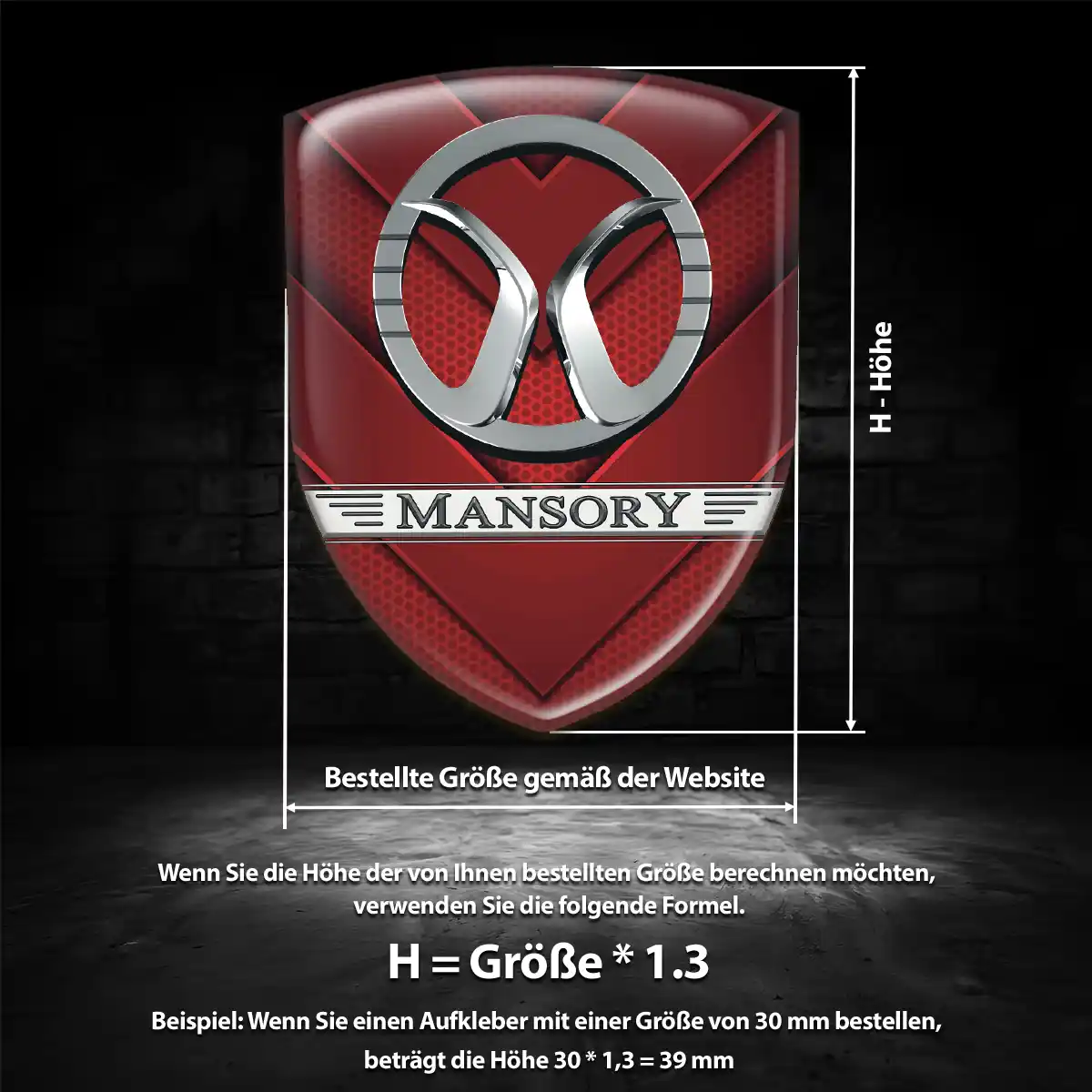 Mansory Emblem Aufkleber Wappen Auto Luxus-Edition
