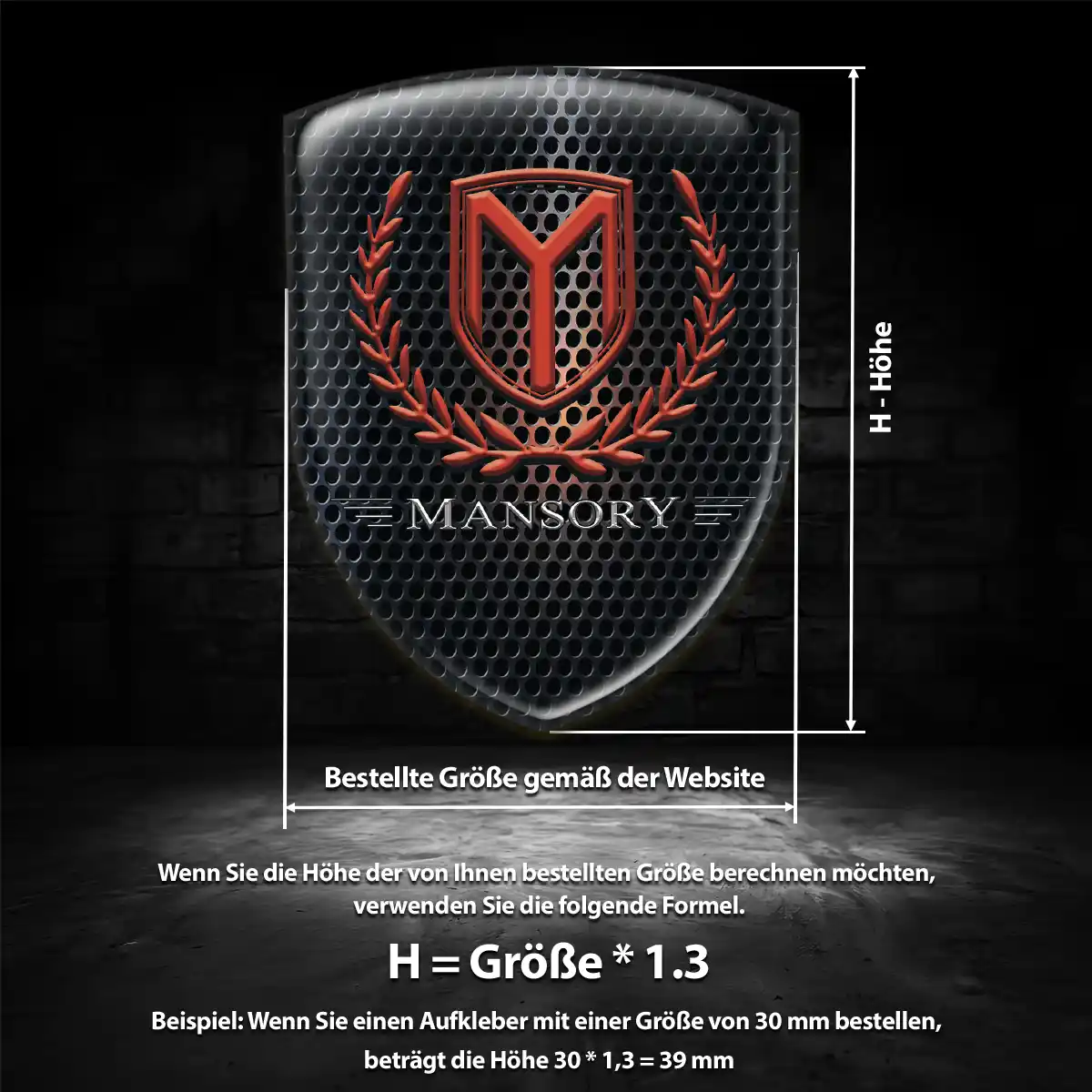 Mansory Emblem Aufkleber Wappen Auto Premium-Edition