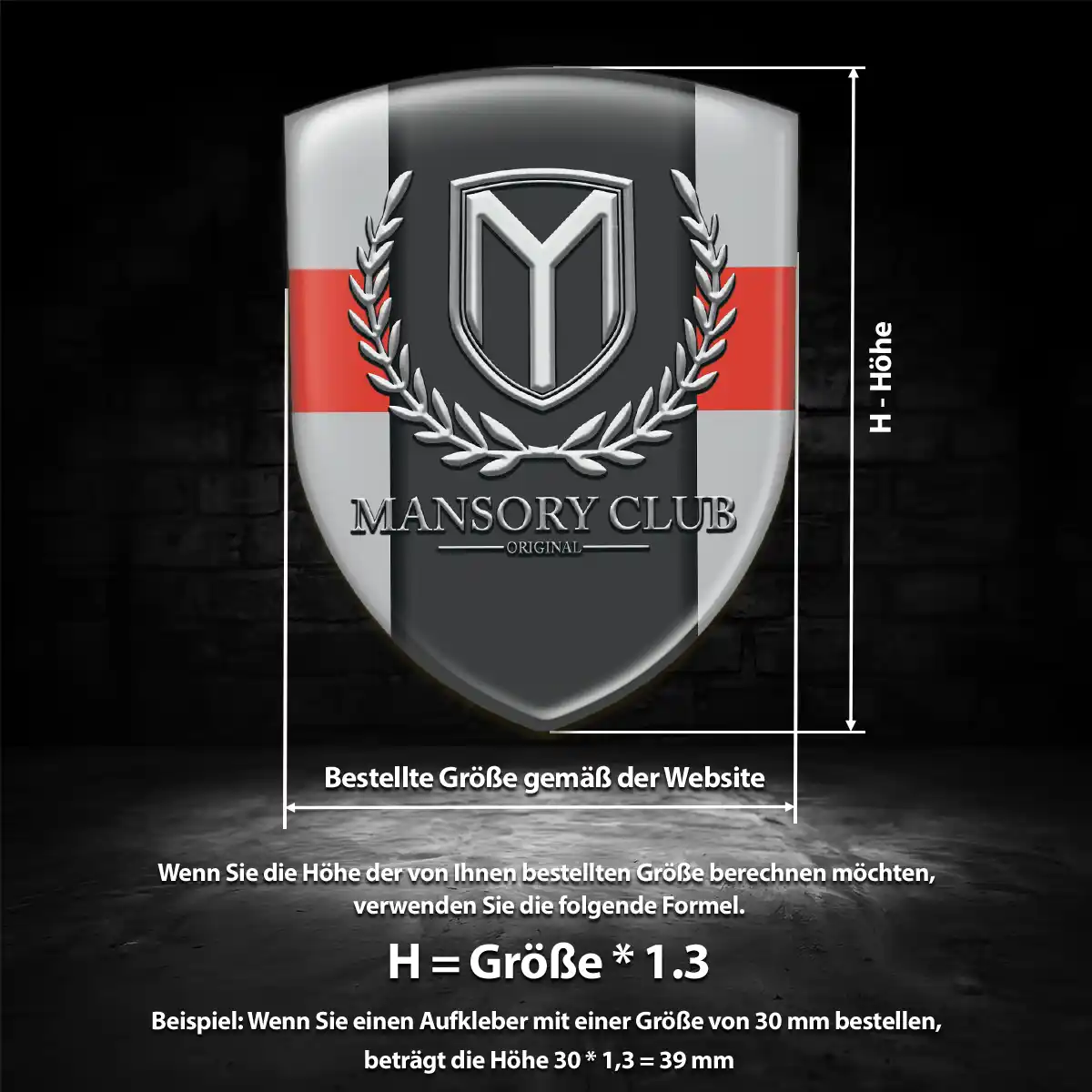 Mansory Emblem Aufkleber Wappen Auto Tuningfahrzeug