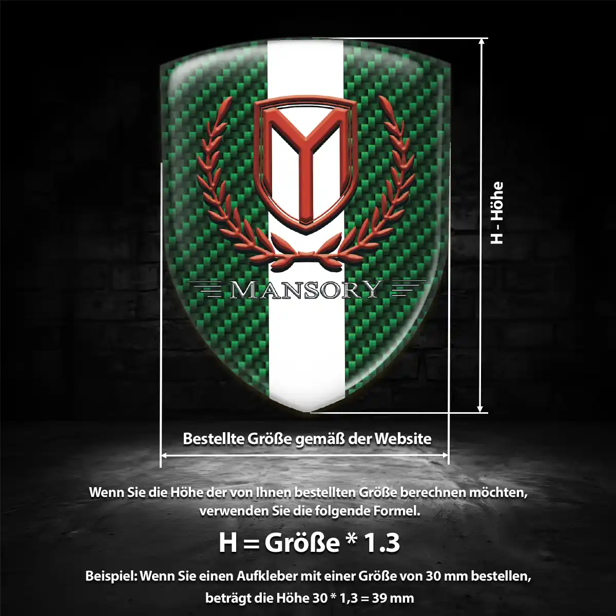 Mansory Emblem Aufkleber Wappen Elegantes Design