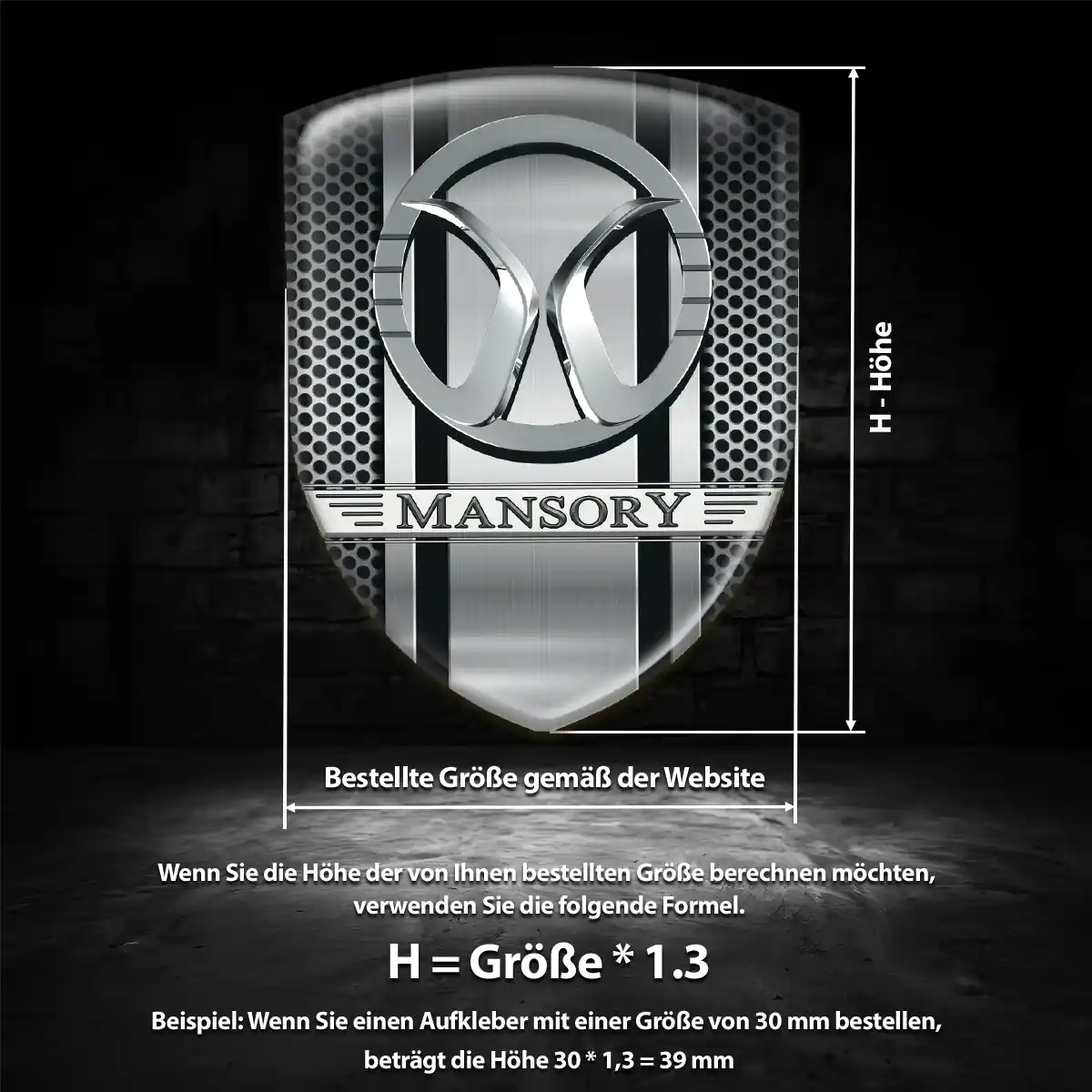 Mansory Emblem Aufkleber Wappen Hohe Qualität