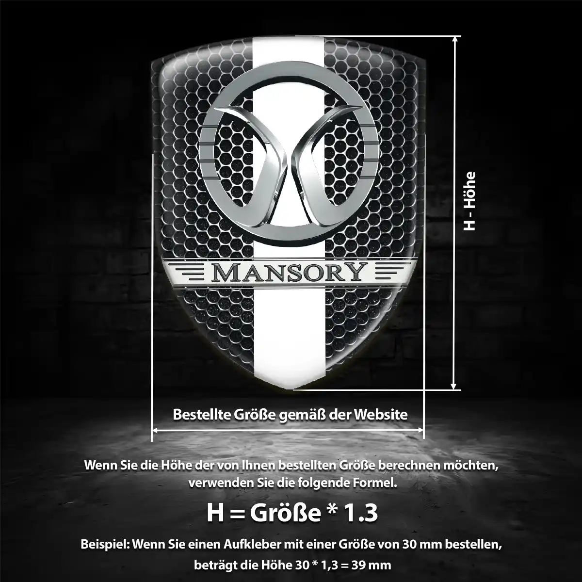 Mansory Emblem Aufkleber Wappen Interieurdesign