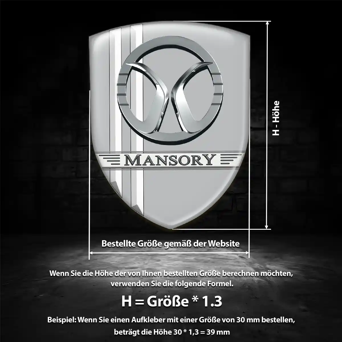Mansory Emblem Aufkleber Wappen Luxus-Edition