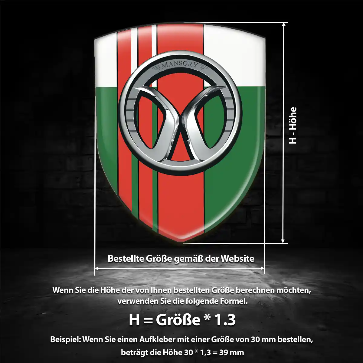 Mansory Emblem Aufkleber Wappen Markenedition