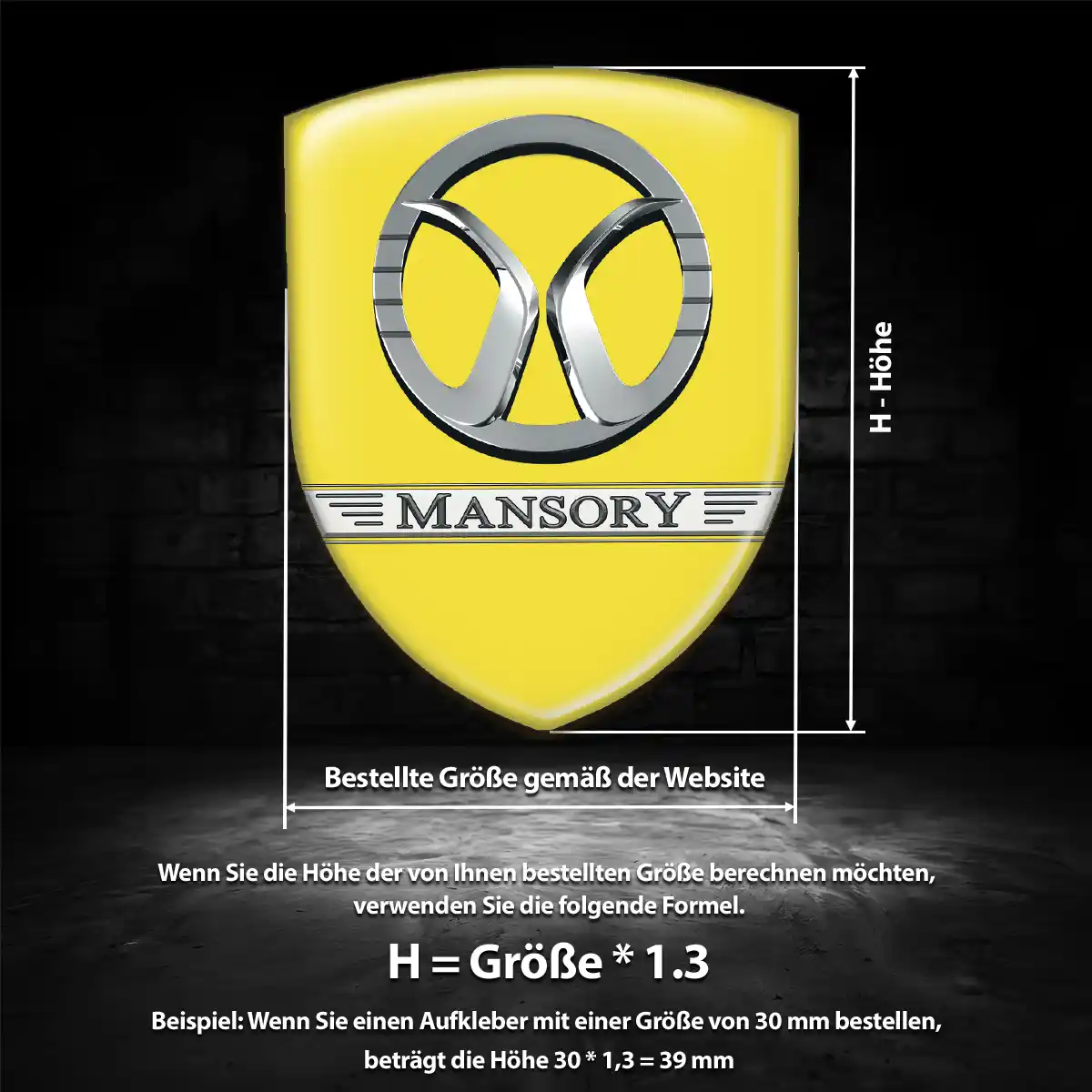 Mansory Emblem Hochwertiges Harz