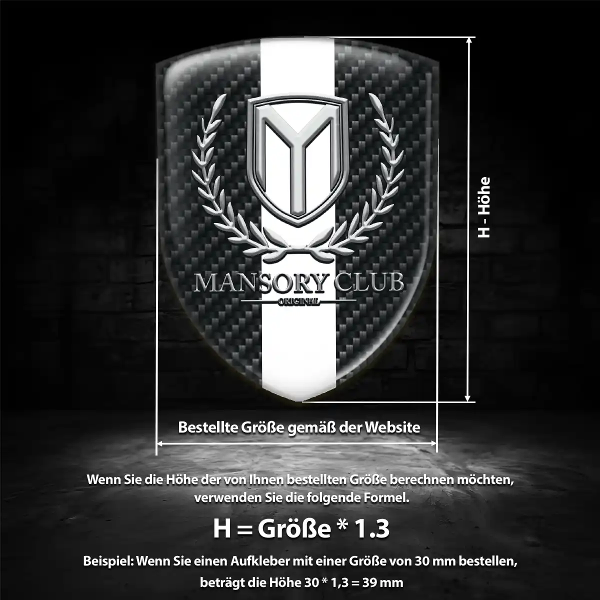 Mansory Emblem Wappen Aufkleber Auto Hochwertiges Harz