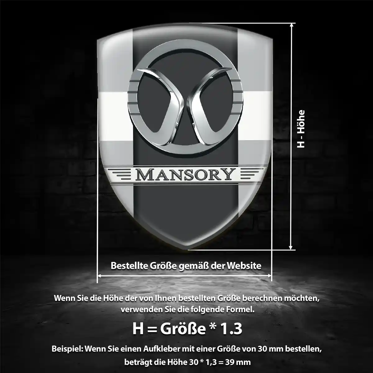 Mansory Emblem Wappen Aufkleber Auto Hohe Qualität