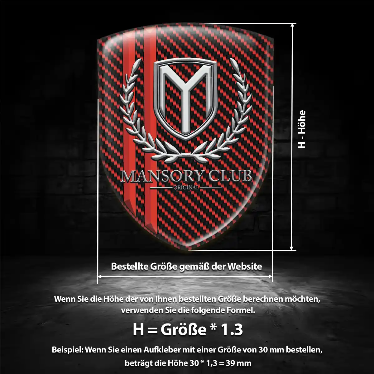 Mansory Emblem Wappen Aufkleber Auto Limitierte Auflage