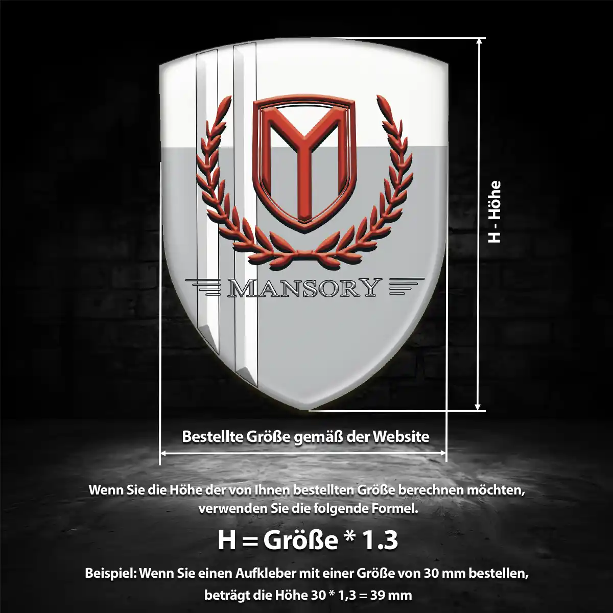 Mansory Emblem Wappen Aufkleber Auto Luxus-Edition
