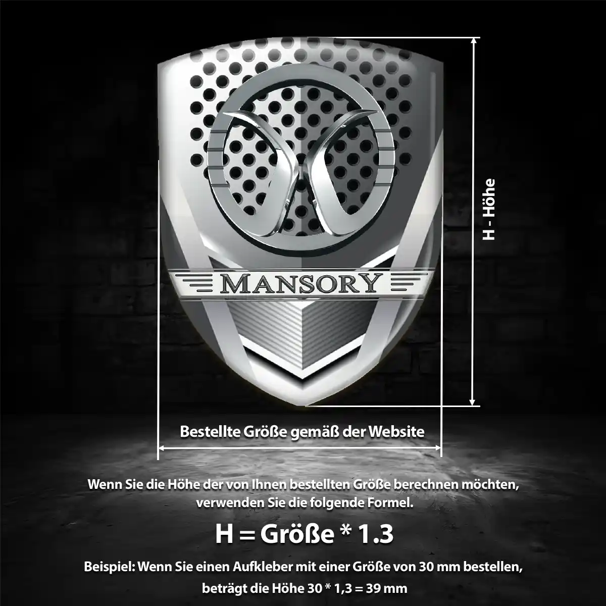 Mansory Emblem Wappen Aufkleber Auto Markenedition