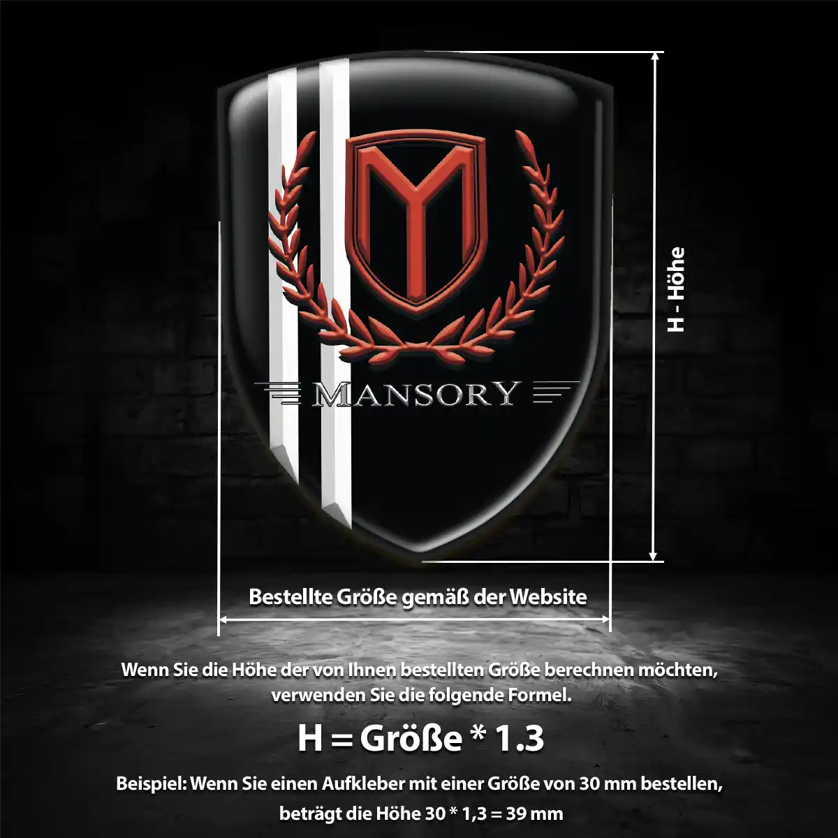 Mansory Emblem Wappen Aufkleber Auto Stilvolles Design