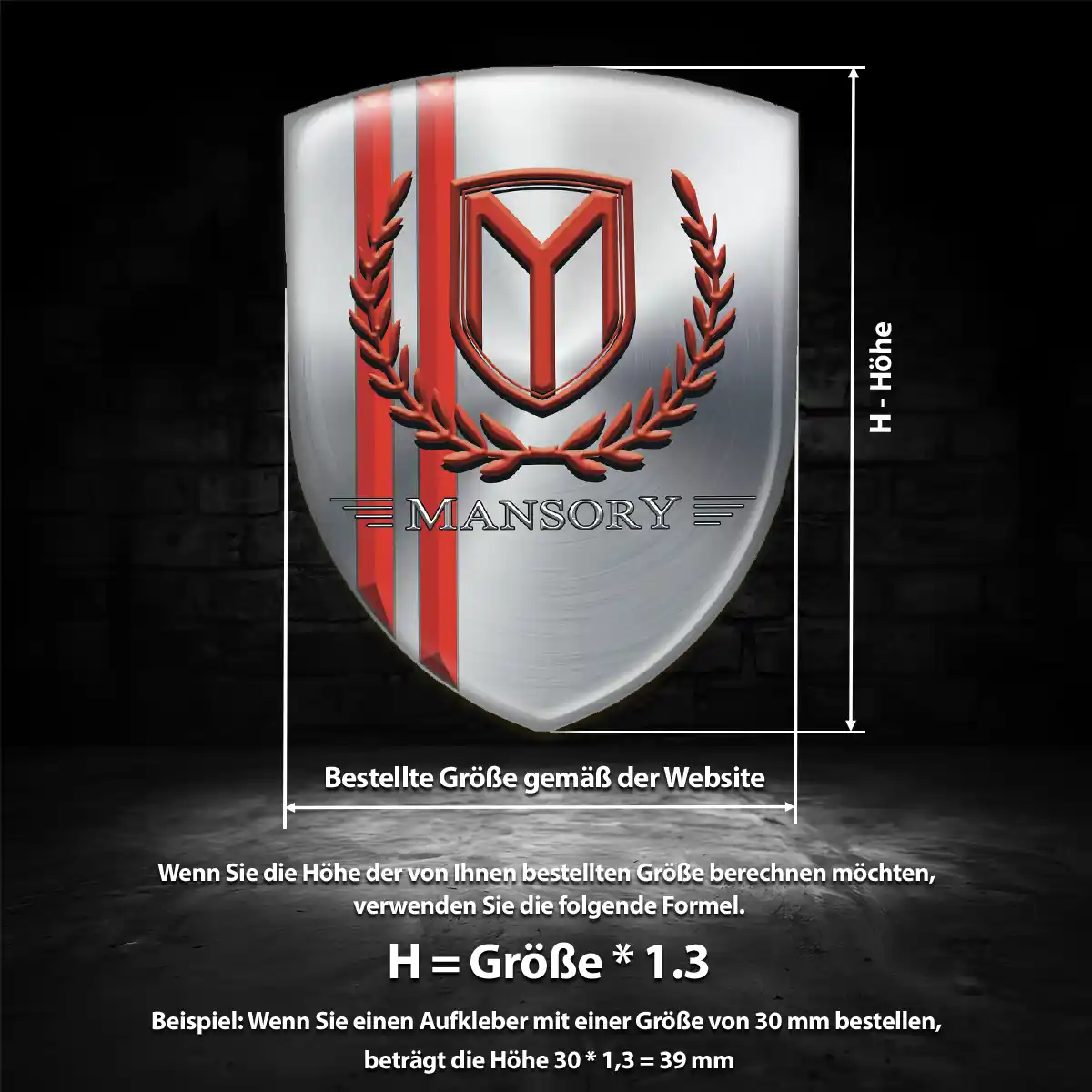 Mansory Emblem Wappen Aufkleber Auto Tuningfahrzeug