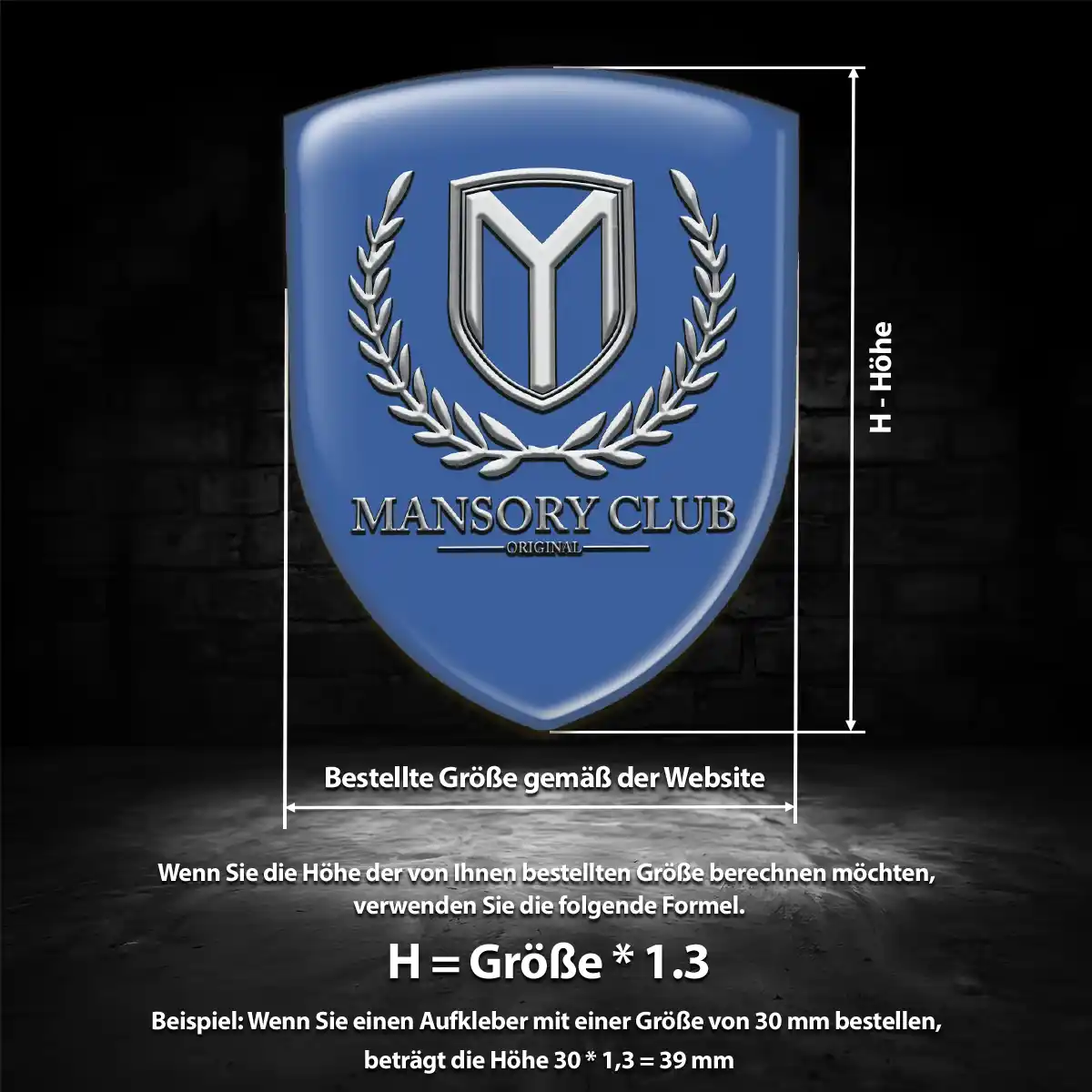 Mansory Emblem Wappen Aufkleber Hohe Qualität