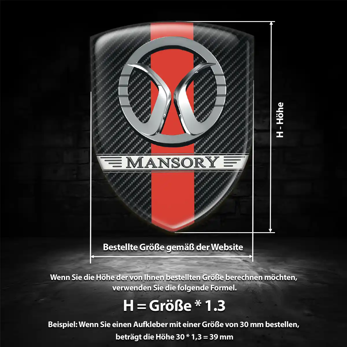Mansory Emblem Wappen Aufkleber Interieurdesign