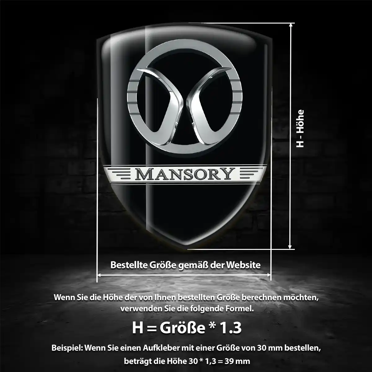 Mansory Emblem Wappen Aufkleber Luxus-Edition