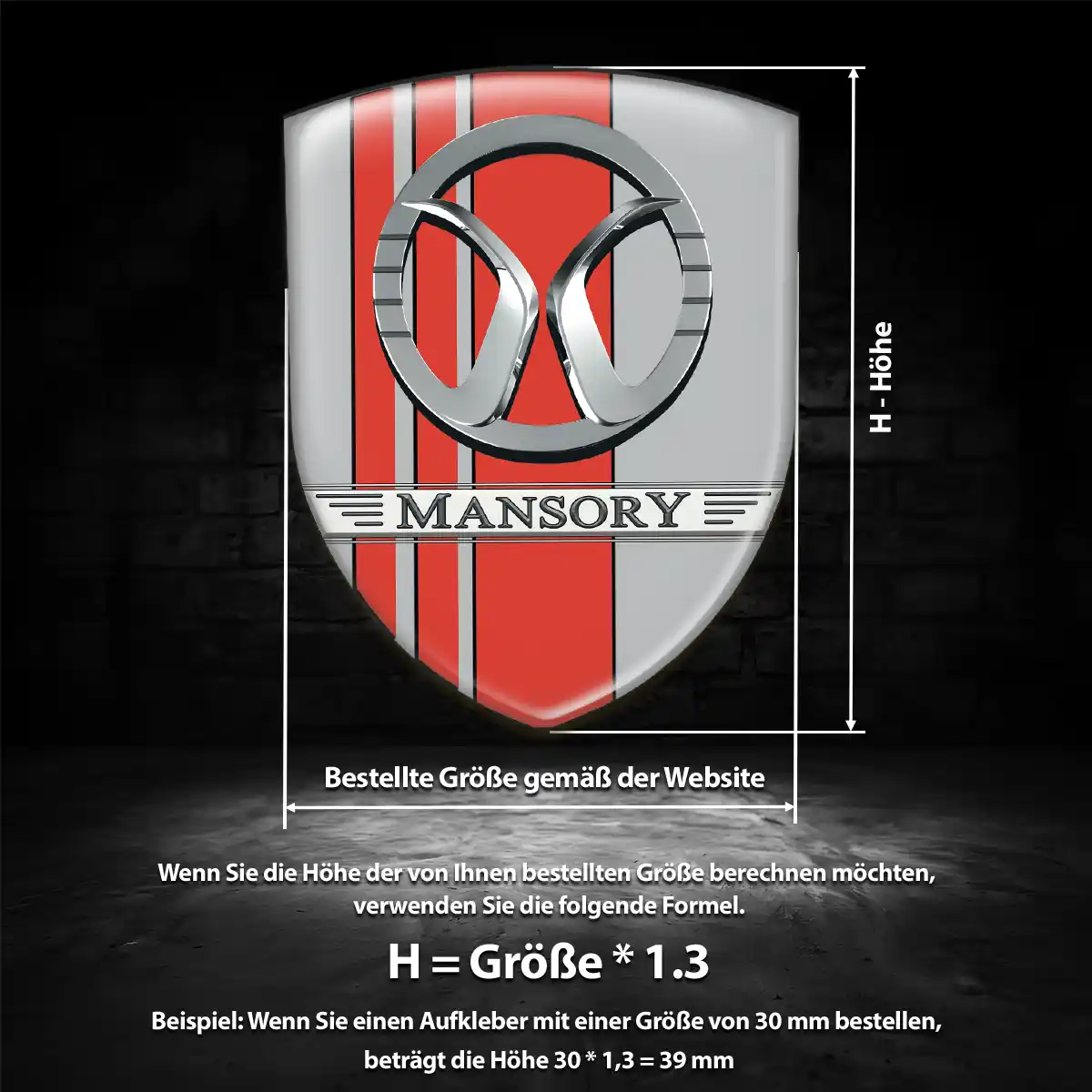 Mansory Emblem Wappen Aufkleber Premium-Edition