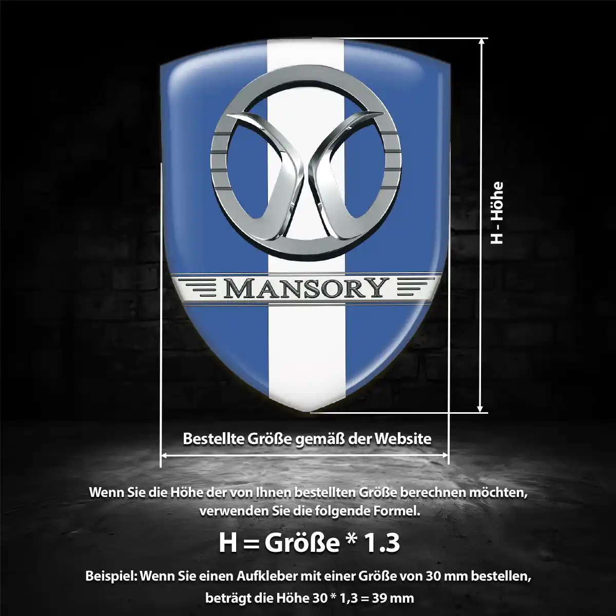 Mansory Emblem Wappen Aufkleber Premiumqualität