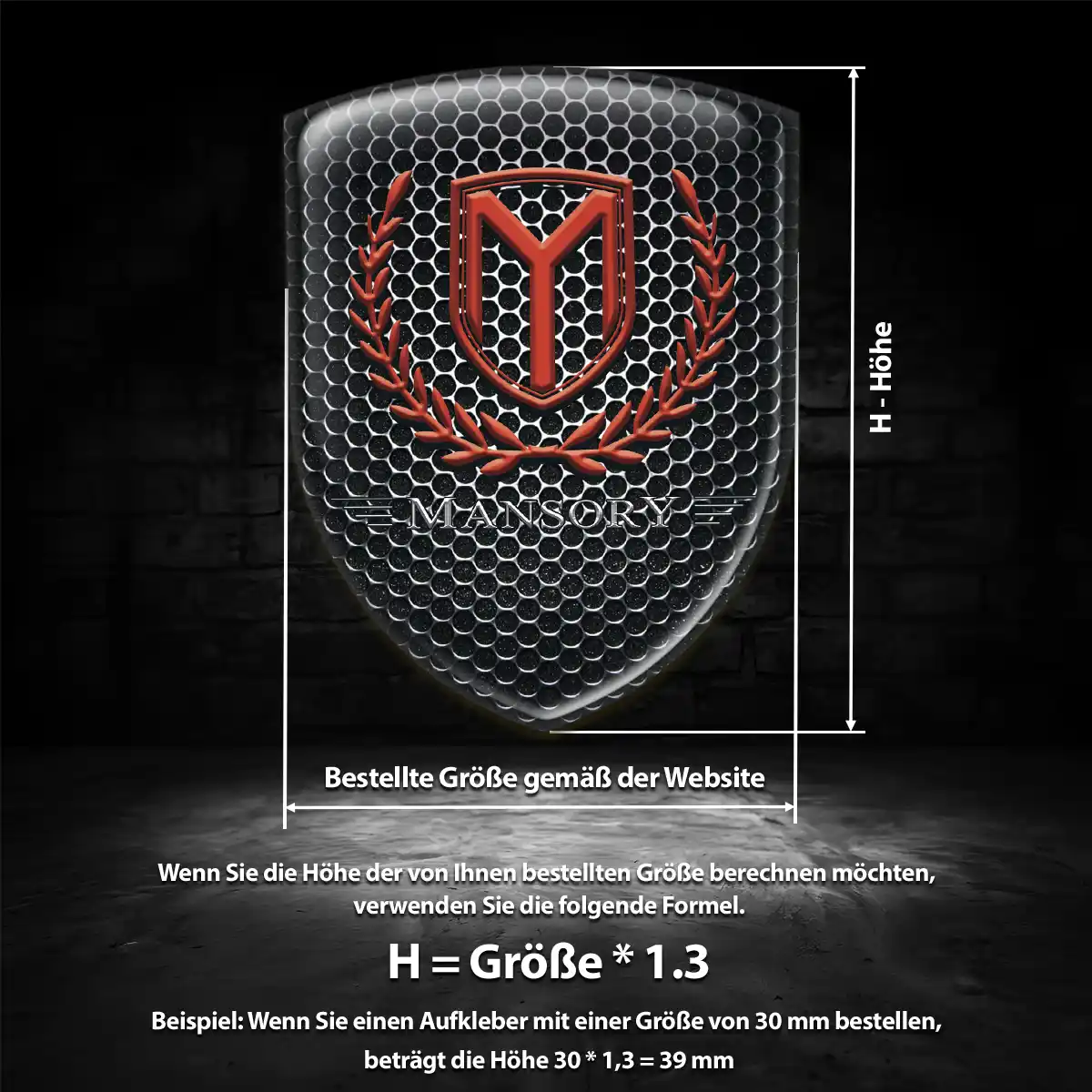 Mansory Emblem Wappen Aufkleber Stilvolles Design