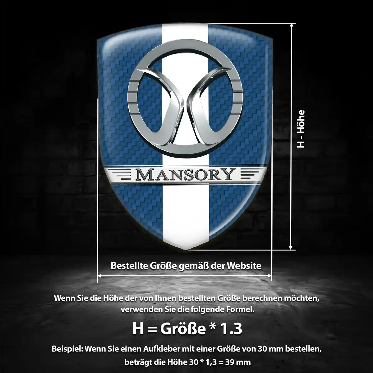 Mansory Emblem Wappen Aufkleber Tuningfahrzeug