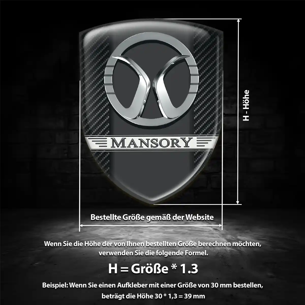 Mansory Embleme Silikon Aufkleber Auto Tuningfahrzeug