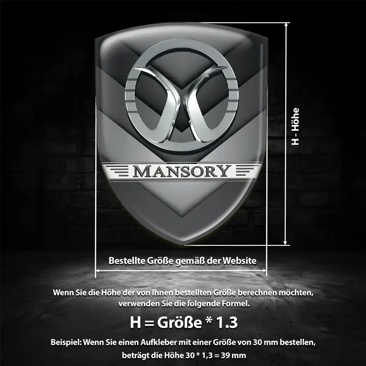 Mansory Embleme Silikon Aufkleber Hochwertiges Harz