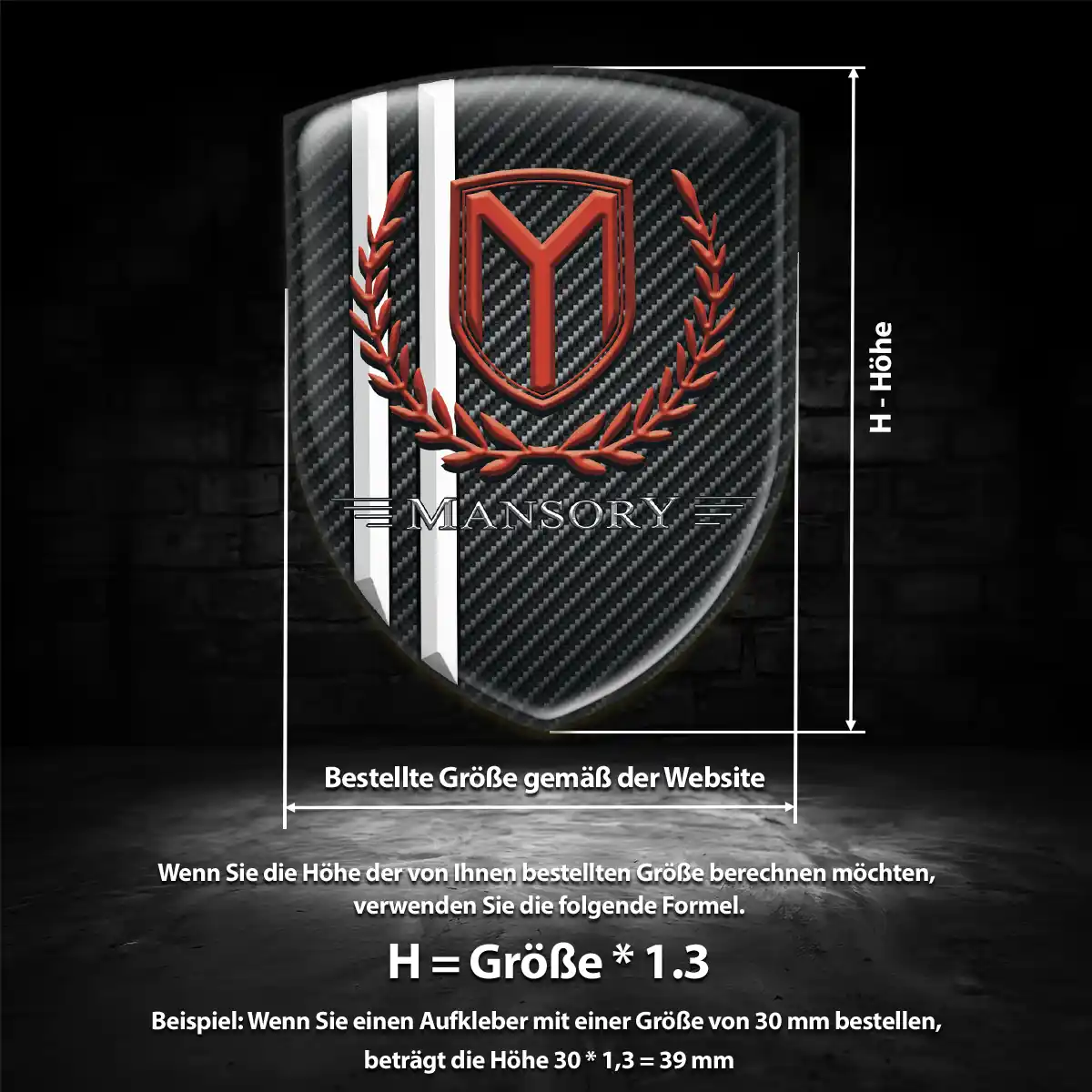 Mansory Embleme Silikon Aufkleber Limitierte Auflage