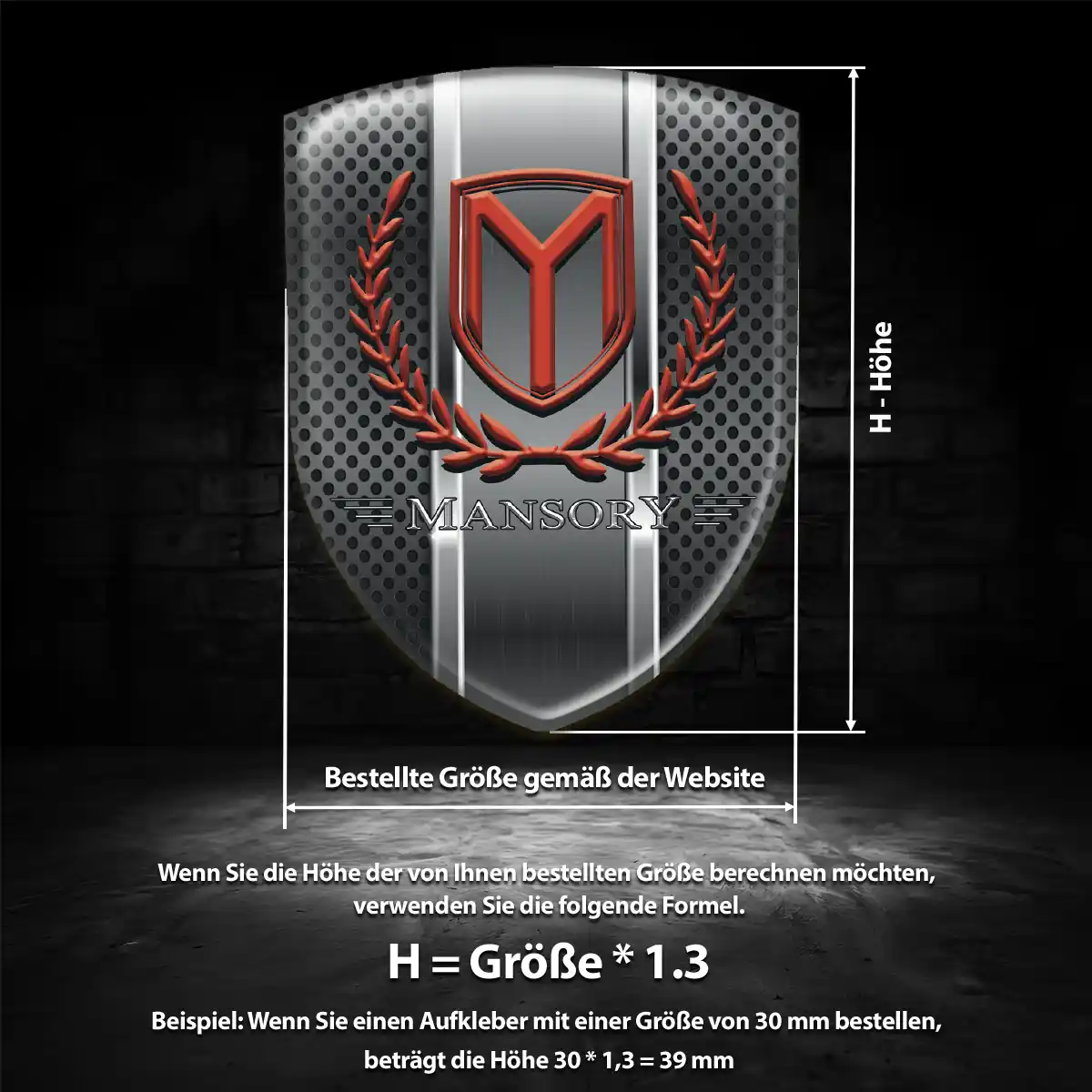 Mansory Embleme Silikon Aufkleber Tuningfahrzeug