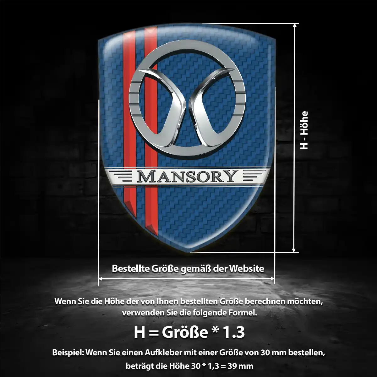 Mansory Silikon Aufkleber Embleme Auto Luxus-Edition