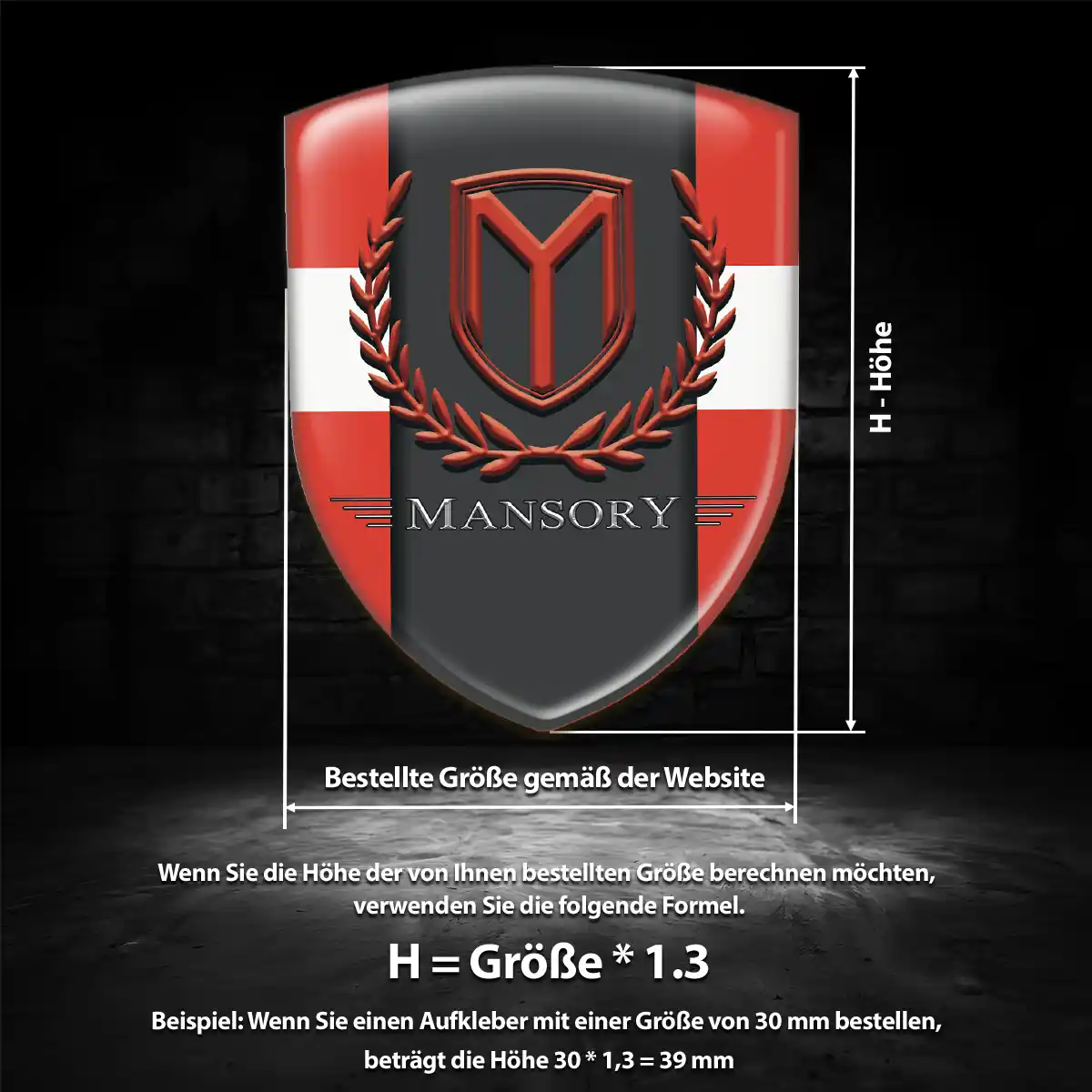 Mansory Silikon Aufkleber Embleme Edles Design