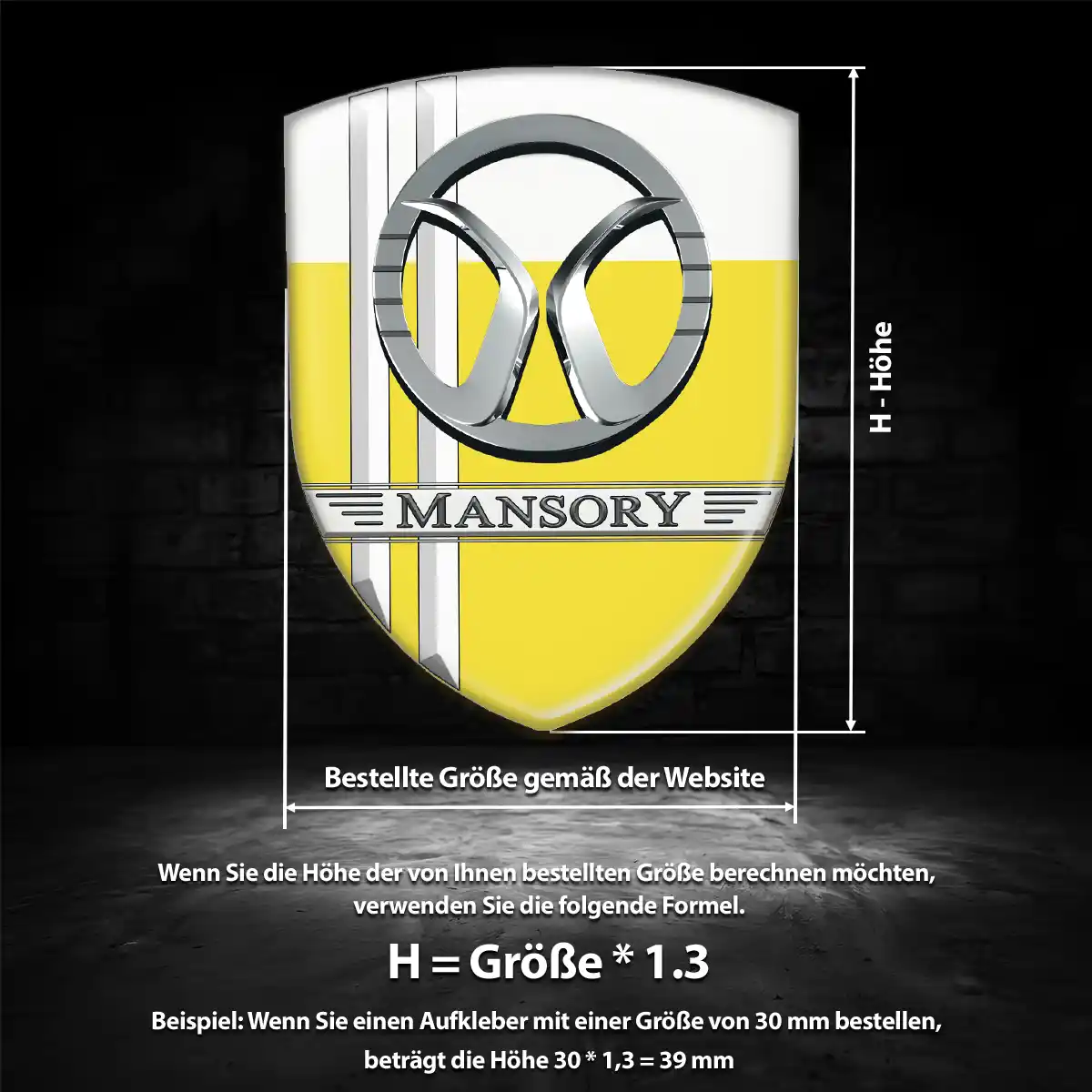 Mansory Silikon Aufkleber Embleme Exterieurdesign
