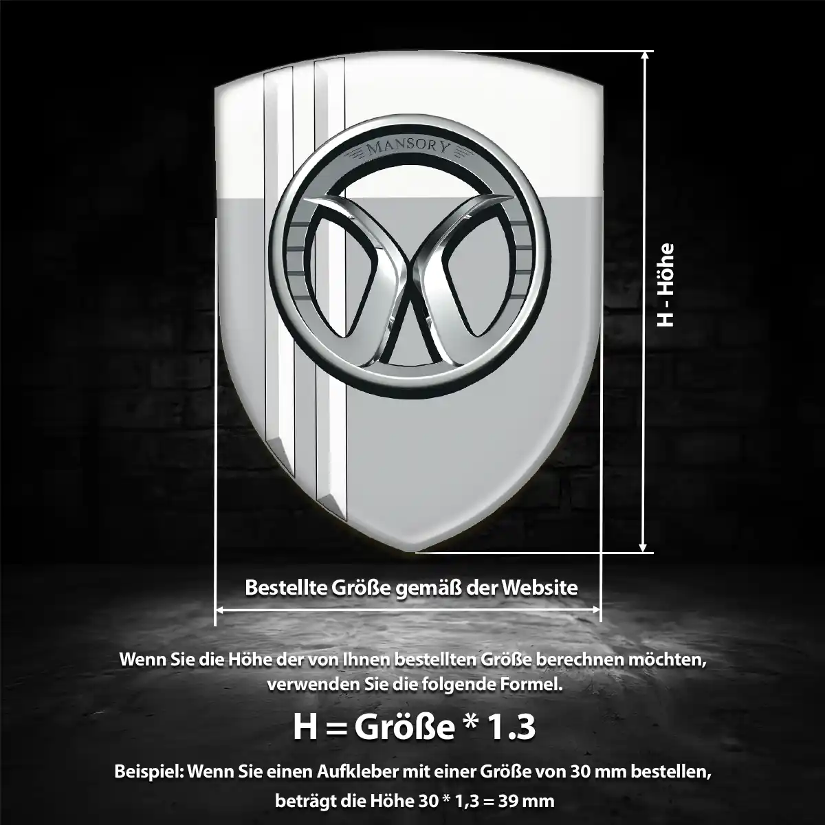 Mansory Silikon Aufkleber Embleme Limitierte Auflage