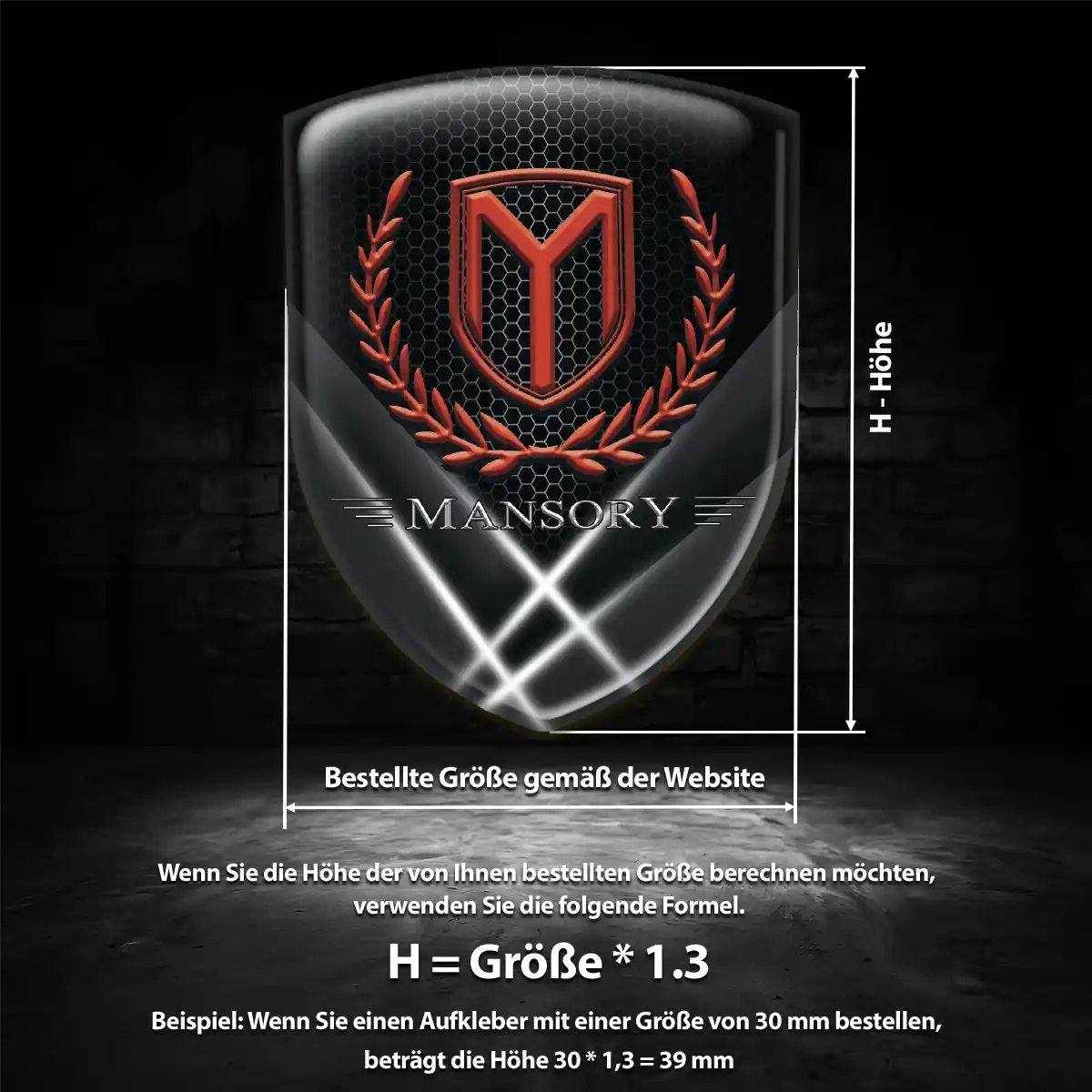 Mansory Silikon Aufkleber Embleme Luxus-Edition