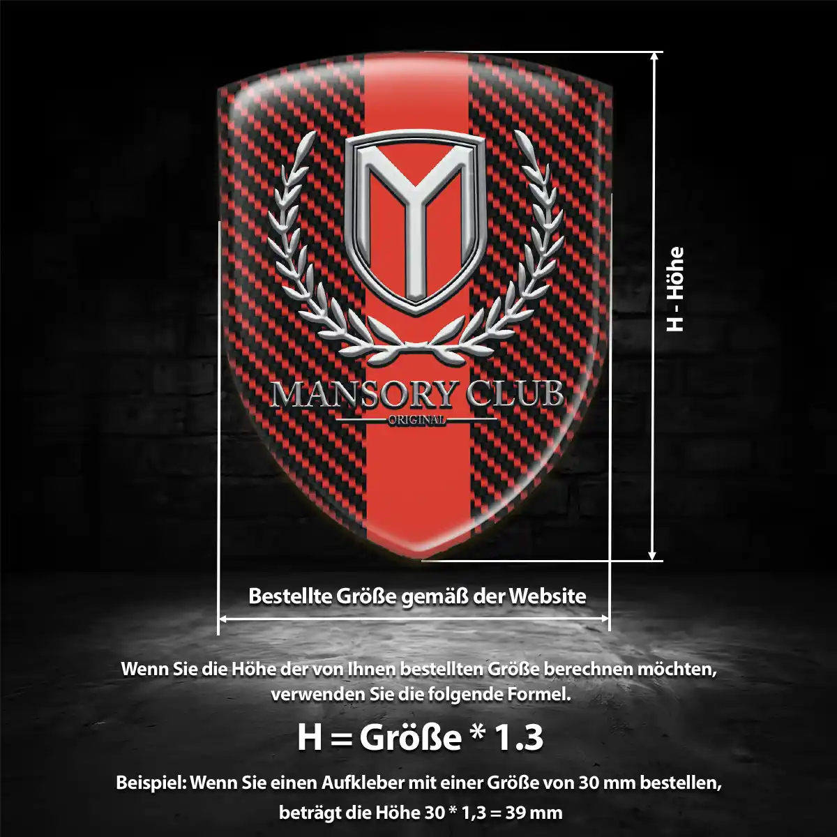 Mansory Silikon Aufkleber Embleme Markenedition